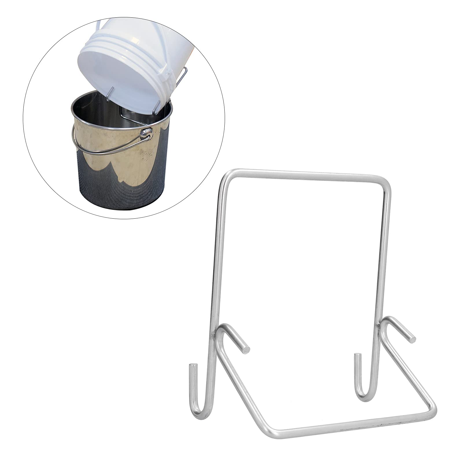 Honey Bucket Rack - Acero Inoxidable Fuerte Capacidad de Carga Soporte de Soporte de Cubo Firme a Prueba de Herrumbre