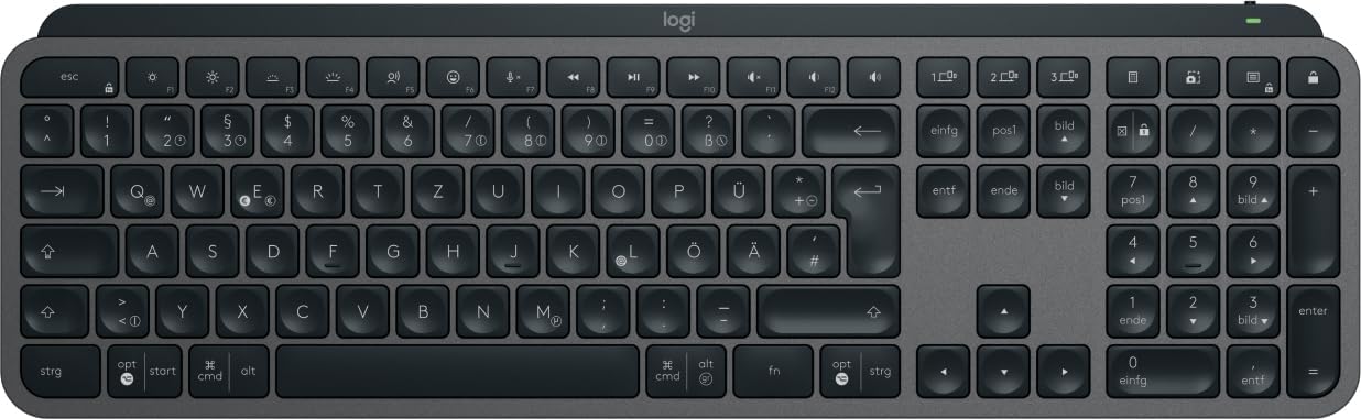 Logitech MX Keys S Keyboard RF Wireless + Bluetooth QWERTZ, W128607916 (Wireless + Bluetooth QWERTZ German Graphite)