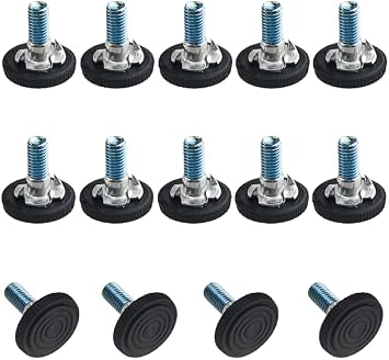 TOVOT 14PCS M8*1.25MPitch Furniture Leveling Feet Table Feet with T-Nuts Screw on Adjustable Furniture Levelers for Chair Cabinet Sofa 27 * 28MM