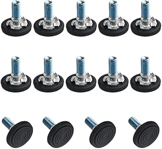 TOVOT 14PCS M8*1.25M(Pitch) Furniture Leveling Feet Table Feet with T-Nuts Screw on Adjustable Furniture Levelers for Chair Cabinet Sofa (27 * 28MM)