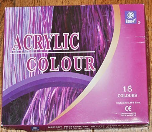 Memory Professional Artists Acrylic Paint Set, 18 Colours in 12ml Aluminium Tubes