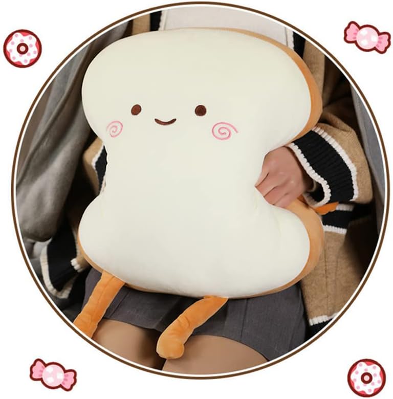 Miniatura 2 de JOSON Almohada de pan tostado, manta de doble uso, tres en uno, cojín para sofá, decoración del hogar (sonrisa)