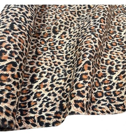 EU Fabrics Animal Prints Polycotton Fabric | Upholstery Material for Dressmaking | Used for Clothing and Bedding | Polyester Cotton Fabric by The Metre (Jungle Leopard, 1 Metre x112cm)