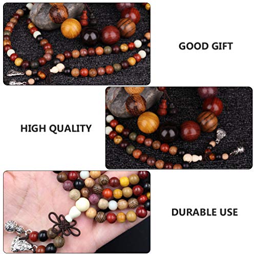 Accessoires de bijoux boho en bois zen collier de perles harmonie interieure - 4