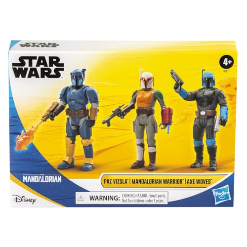 STAR WARS Epic Hero Series Unite The Clans Pack, Paz Vizsla, Mandalorian Warrior, Axe Woves 4-Inch Action Figures, Toys for 4 Year Old Boys & Girls (Amazon Exclusive)