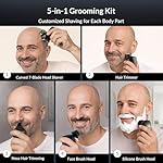 Head Shavers for Bald Men - 7D Arc Electric Razor with Magnetic Detachable Head, Waterproof Wet Dry 5-in-1 Electric Shaving & Grooming Kit, LED Display Rechargeable Head & Body Hair Shaver, Grey - Image 3
