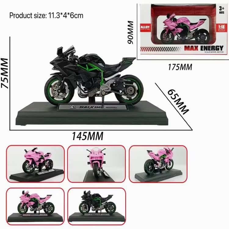 Image of Bestie toys Classicmotorcycle Diecast 1 /18 H2R Alloy Motorcycle Model Custom Diecast Model Motorcycle Best For Collection, Black