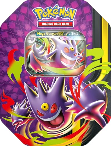 Pokémon: scatola da collezione Mega Chiarodiluna - Mega Gengar-Ex del GCC Pokémon (4 buste di espansione e 1 carta promozionale olografica), Edizione in Italiano
