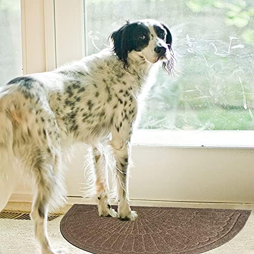 Miniatura 5 de Tapete para puerta delantera, medio redondo, para entrada al aire libre, antideslizante, atrapador de suciedad, tapete para entrada interior,