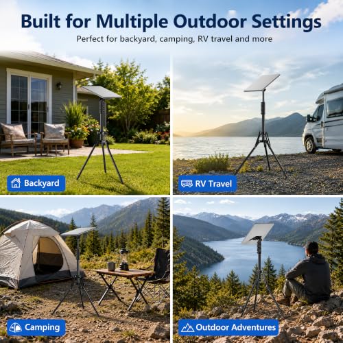 Image of UBeesize Starlink Mini Tripod Mount, Adjustable Height and Angle Tripod Mounting kit with Pipe Adapter Compatible with Starlink Mini Satellite for Camping and RV Travel