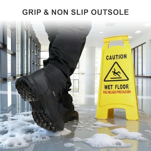 Image of Men's Winter Waterproof Snow Boots Non-Slip Work Boots Warm Slip On Mid-Calf Booties Lightweight Outdoor Athletic Diabetic Boots