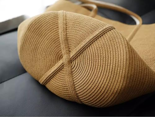 Bolso Tote grande tejido de papel para mujer miniatura 7