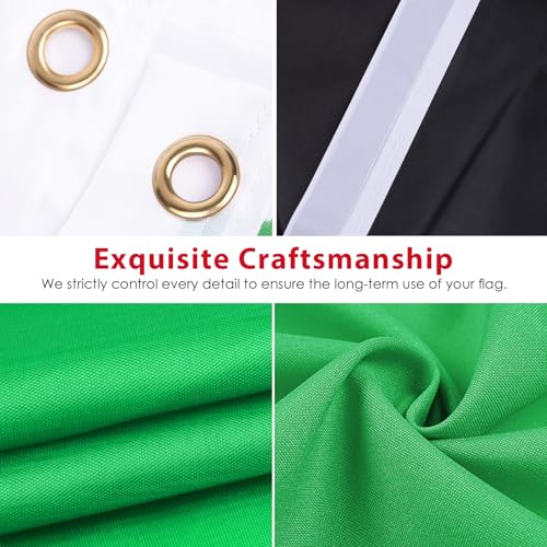 AhfuLife Syria Flag 5ft x 3ft for Party Decorations 1Pcs Large Syria Flag Polyester Double Side with Brass Eyelets for Football National Day Garden Street Indoor Outdoor Party Decorations - Image 3