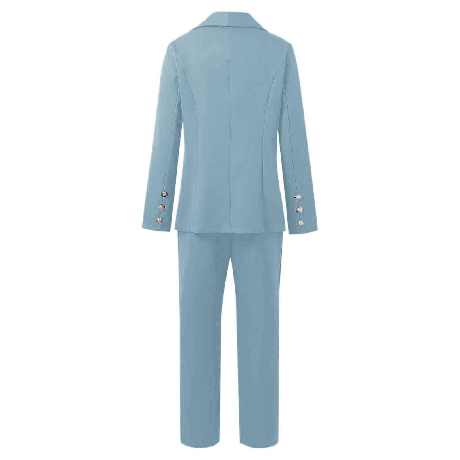 Conjunto de mujer elegante y formal curvilíneo completo Blazer Business de color liso ligero chaquetas y pantalones a la moda bodas y fiestas Tailleur Outfits trabajo oficina manga larga mono de