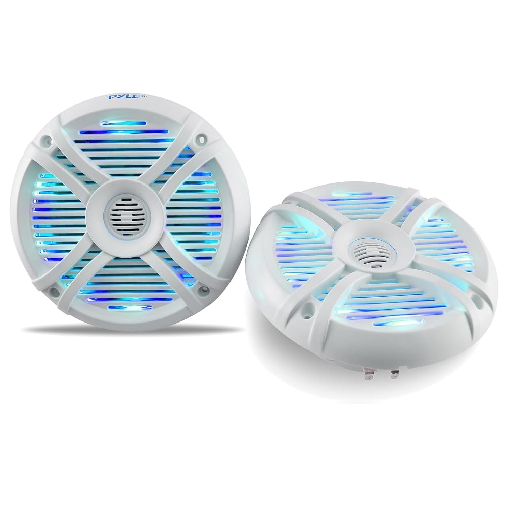 2 HYDRA PLMRX68LEW altoparlanti marini a 2 vie da 6,5" 16,5 cm 165 mm, 125 watt rms 250 watt max, 4 ohm, impermeabili, con led rgb, a coppia + telecomando omaggio