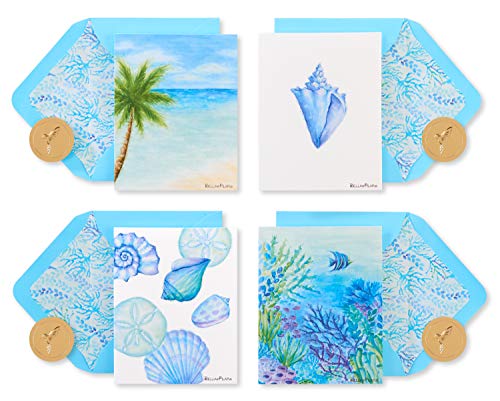Papyrus Blank Cards with Envelopes - Designed by Bella Pilar Into the Blue (20-Count)