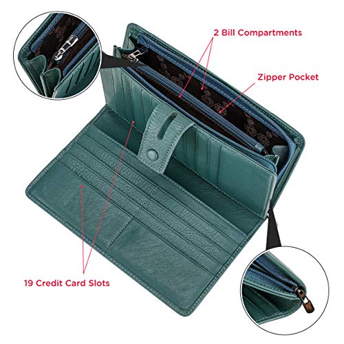 image for Itslife Womens Wallet,Large Capacity RFID Blocking Leather Wallets Cre