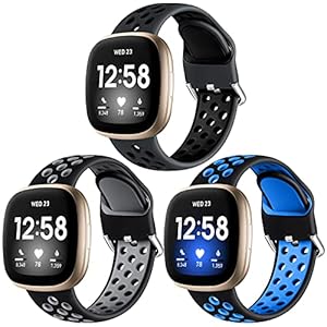 Getino Compatible with Fitbit Sense 2/ Sense Bands/Versa 4/ Versa 3 Bands Women Men, Waterproof Soft Stylish Accessories…