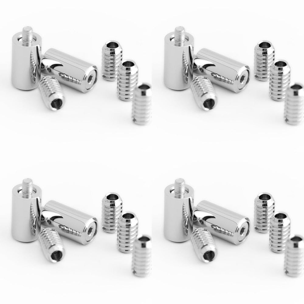 4 Pack Polished Chrome Locking Sash Stop for Secure Windows - Window Fastener