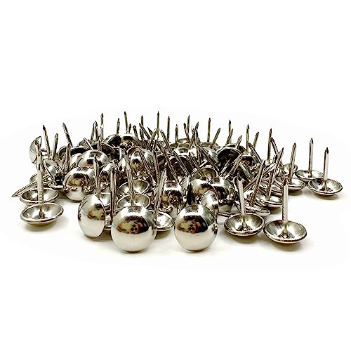 11mmx17mm Silver Sofa Upholstery Tacks Wooden Furniture Decorative Tacks Thumb Nails Home DIY Upholstery Nails Heads 100Pcs (Silver, 7/16
