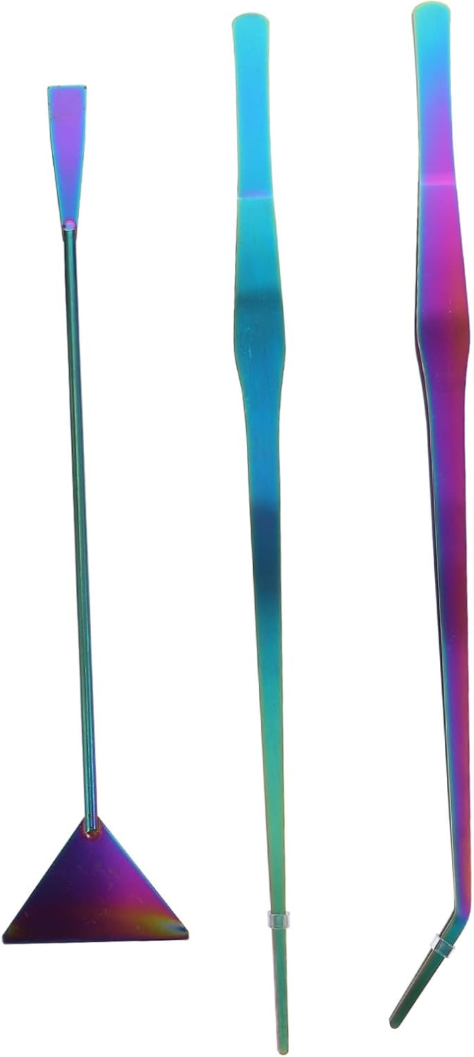 Fish Tank Kit 3pc Set of Stainless Steel Tweezers and Spatula for Plant Care