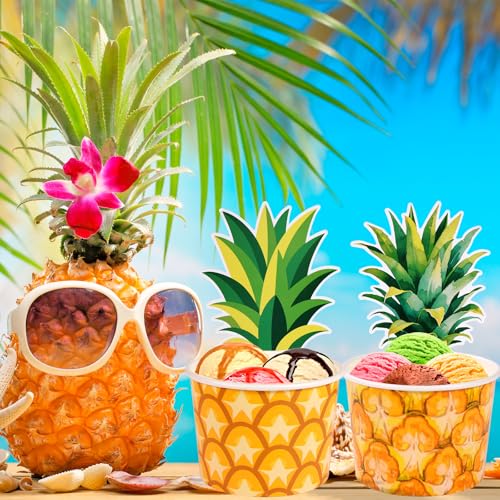 Gobelets en papier ananas robustes pour présenter vos crèmes glacées - 8