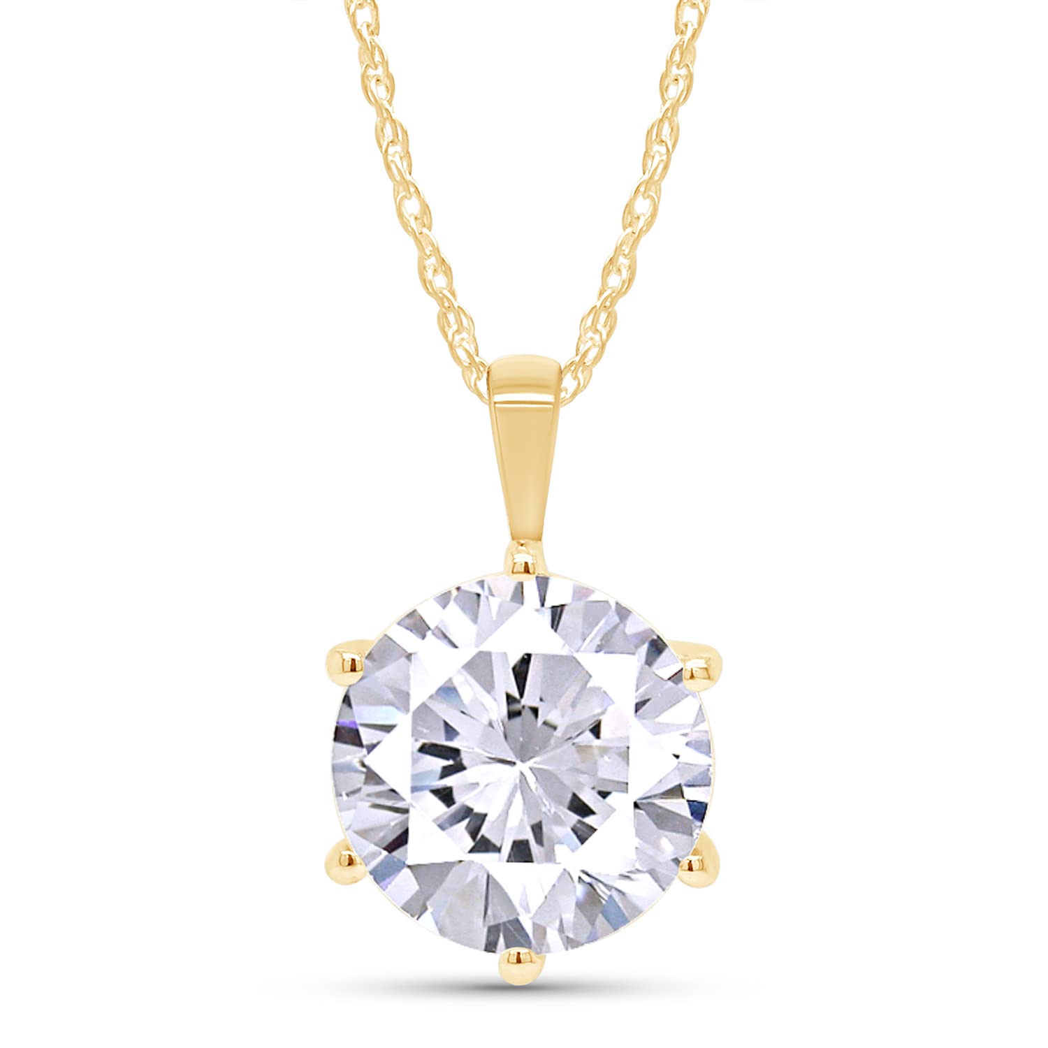 4 1/2 Carat Lab Created Moissanite Necklaces for Women 925 Sterling Silver Necklace with Moissanite Diamond 18K Plated Pendant Dainty Jewelry Gift for