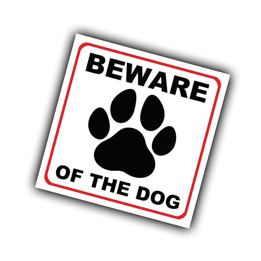 Pack Of 2 Beware Of The Dogs Sign Outdoor Gate (150 X 200 Mm) Dog Sign Waterproof Stickers