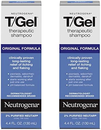 Neutrogena T/Gel Therapeutic Shampoo Original Formula, Anti-Dandruff Shampoo for Long-Lasting Relief of Itching, Flaking Scalp Caused by Psoriasis & Seborrheic Dermatitis, 2 x 8.5 fl. oz