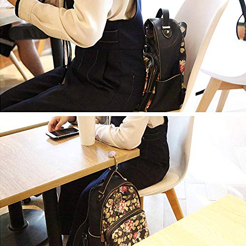 Image of Foldable Purse Hook Womens Bag Table Hanger Collection Desk Hooks for Purse (3pack Marble Hook)