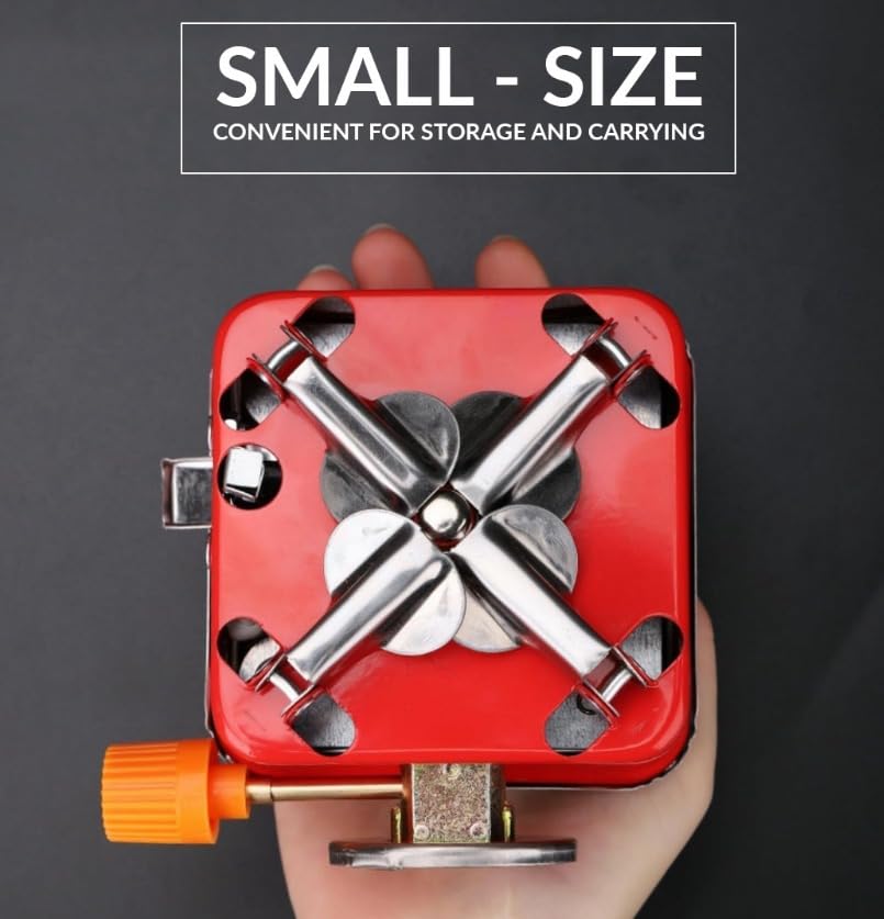 Image of camping stove with cylinder | camping gas stove | Camping Stove - 2800W Ultra-Light Picnic Cooking Gas Burner, Folding Emergency Stainless Steel (Stove+ 2 Butane)
