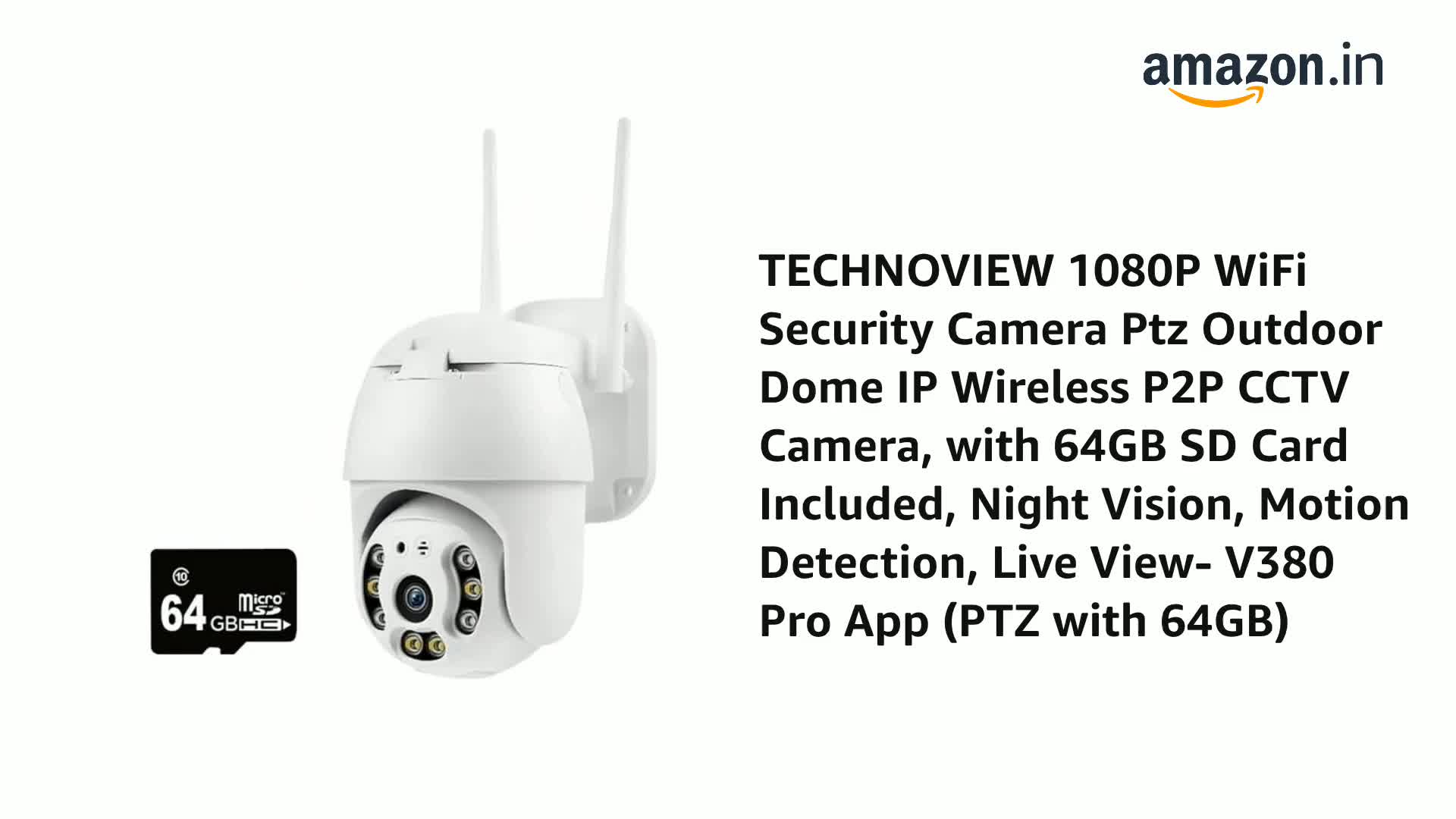 Buy TECHNOVIEW 1080P WiFi Security Camera Ptz Outdoor Dome IP