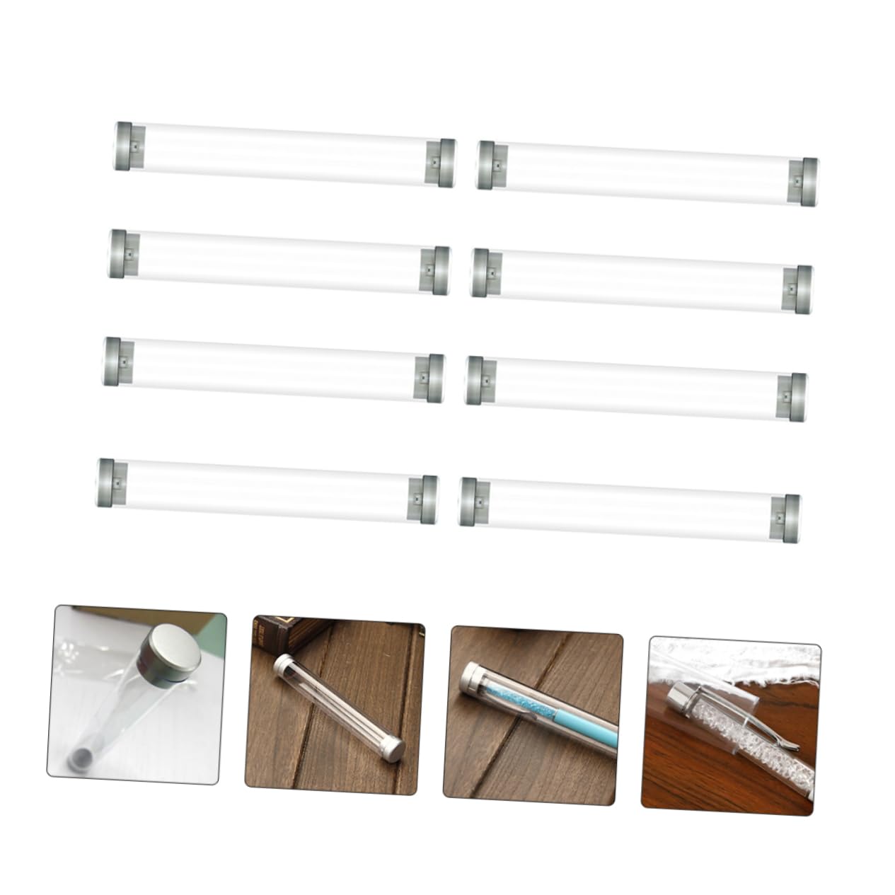 24pezzi Scatola Porta Penne Trasparente Plastica Astuccio Cilindrico Per Penne e Matite Contenitore Per Ufficio e Scuola Design Pratico e Resistente