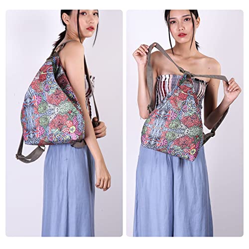 Image of Black Butterfly Floral Small Backpack for Women, Nature Lightweight Daypack