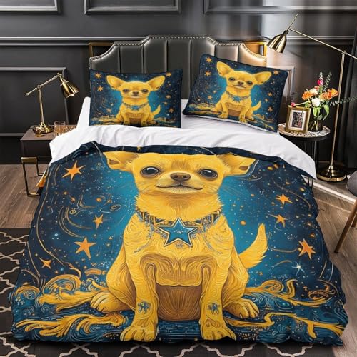 Linge de lit Chihuahua 3D : housse de couette féerique et légère pour chambre d'enfant - 2