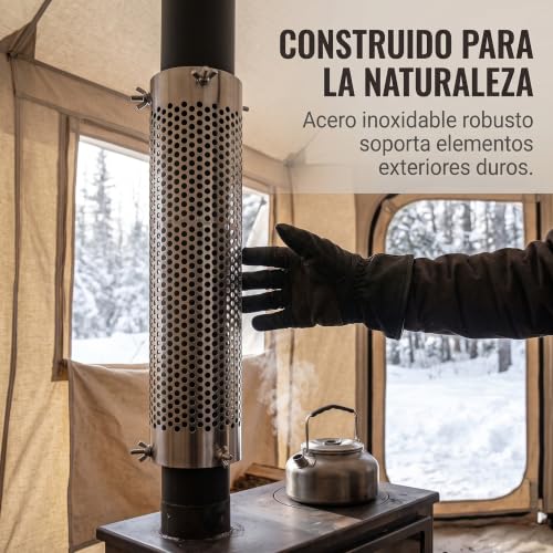 Malla protectora para chimenea de camping y estufa de leña en exterior 5