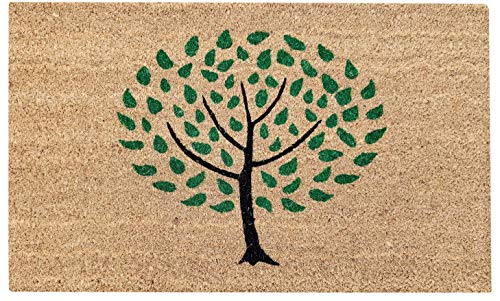 TAR HEEL MARKETPLACE Natural Coir Non Slip Tree Floor Doormat Outdoor (18W X 30L)