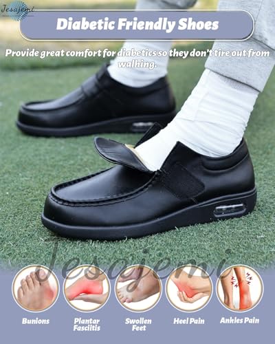 Men's Slip-On Orthopedic Walking Shoes | Waterproof PU Leather Trainers for Running, Gym, and Tennis2