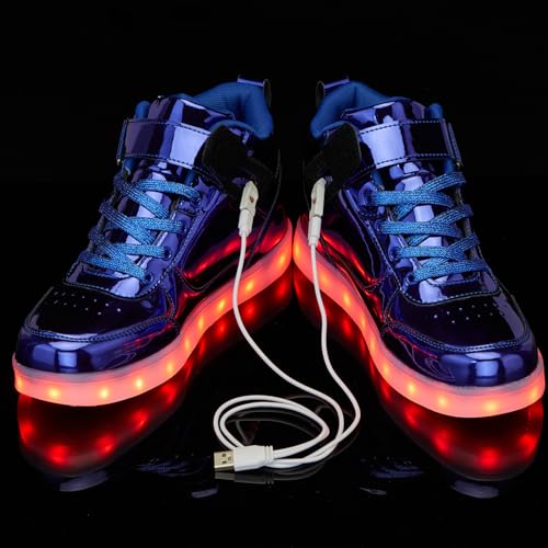 Image of SANYES LED Light Up Shoes for Men Women, USB Rechargeable High Top Glowing Sneakers, Luminous Dancing Shoes