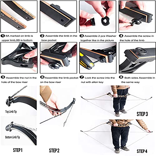 Monleap Takedown Recurve Bow And Arrow Package R3 Archery Set For Adults Metal Aluminum Alloy Riser Hunting Shooting Practice 30Lb 35Lb 40Lb 45Lb 50Lb (Black Camo 35Lb #TOP6