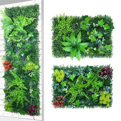 Nastopee Jardin Vertical Artificial, 2PCS Jardin Vertical Exterior 60 X 40cm, Enredadera Artificial para Interior Y Exterior, Adecuada para Bodas, Cocina, Jardines (B)