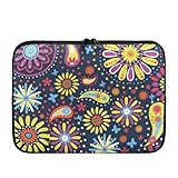 Bivxisrvo Bolsa para laptop de 15 pulgadas con diseño floral colorido para mujer, antiarañazos, funda portátil para ordenador portátil