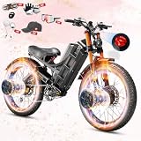 eAhora 2025 Romeo Pro 3 5000W Electric Bike for Adults 60V/80AH 200+Miles Long Range Ebike 50Mph Dual Motors Ebike 26 * 4.0" Fat Tire Electric Mountain Bike Black
