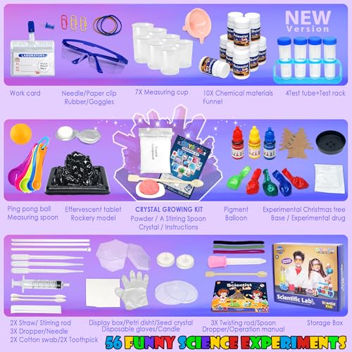 STEM Science Kits For Kids - 56 Science Lab Experiments For Teenagers Age 8-10-12-14 Volcano Crystal Growing Chemistry Projects,Educational Activities Toys Game For Boy & Girl Christmas Birthday Gifts - Image 3