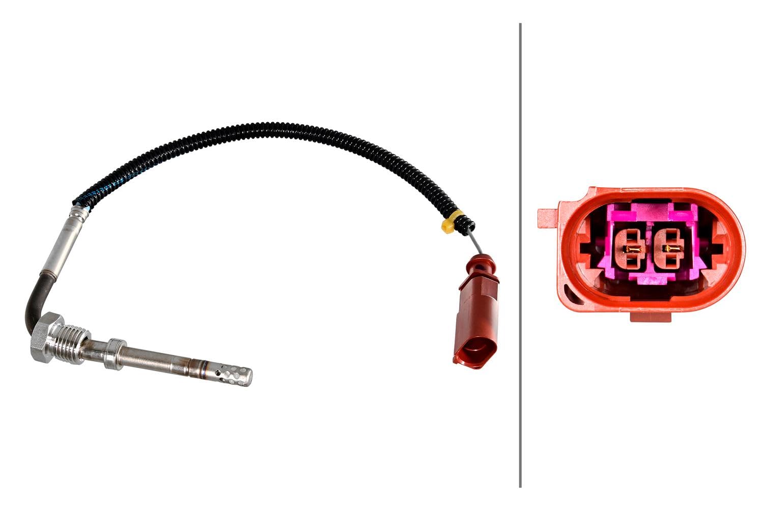 Hella 6PT 358 226-261 Sensor, Exhaust Gas Temperature, 2-Pole, Screwed, Cable: 219 mm