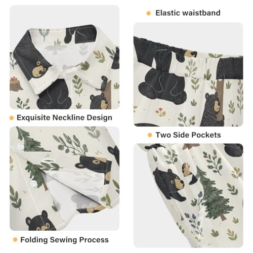 Image of 3T Toddler Boy Shorts Set Teal Hawaiian Button Down Shirts Summer Outfits for Little Boy
