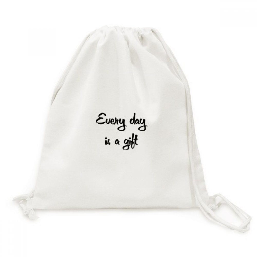 Toile Drawstring Backpack avec message inspirant, sac à dos voyage en toile