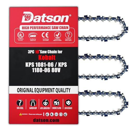 3PC 10 Inch Pole Saw Chain for Kobalt KPS 1081-06 / KPS 1180-06 80V, 10" Chainsaw Chains Replacement for Kobalt 80V KPS 2081-06 / KPS 2180-06 Polesaw, not fit 40V Pole Saw