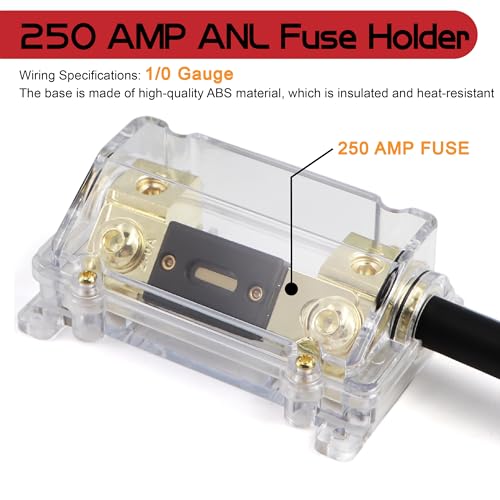 Image of 0 Gauge AMP Wiring Kit OFC with 250A ANL Fuse,Complete Amplifier Wire kit