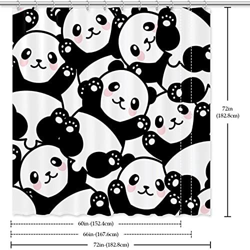 Rideau de douche panda chinois imperméable pour salle de bain zen - 7